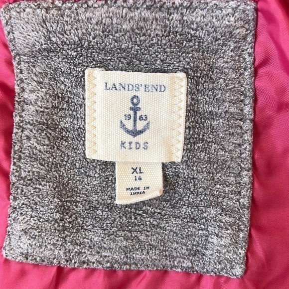 Lands End Kids Hooded Zip Up Toggle Buttons‎ Duffle Style Jacket Coat - Picture 8 of 12